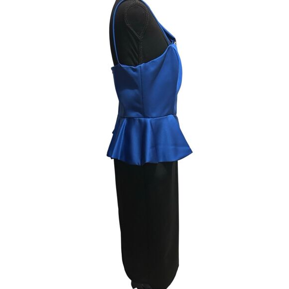 Darcy Royal Blue Peplum Sheath Dress Rhinestone Cocktail Party Sz 11/12 - Picture 3 of 14